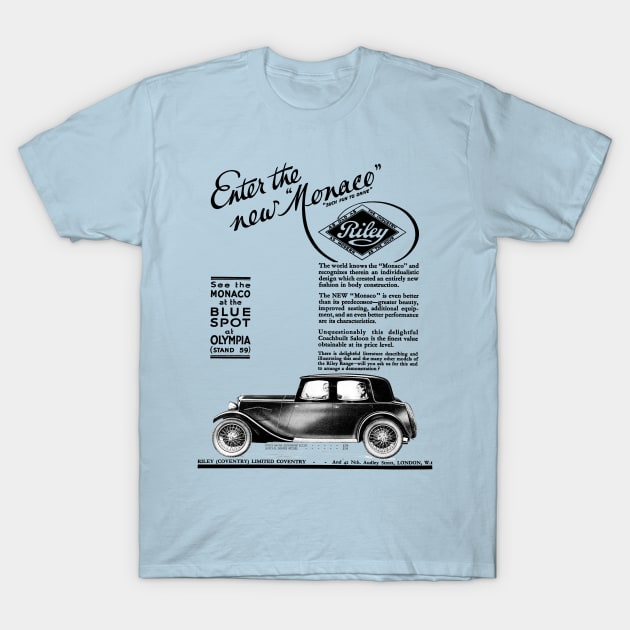 RILEY MONACO - advert T-Shirt by Throwback Motors